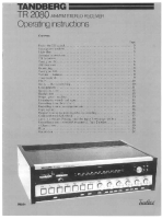 Tandberg TR-2080 - Owners Manual
